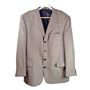 Vintage‎ Men's Europa Glen Check Plaid Sport Coat Four Button Jacket 44L USA